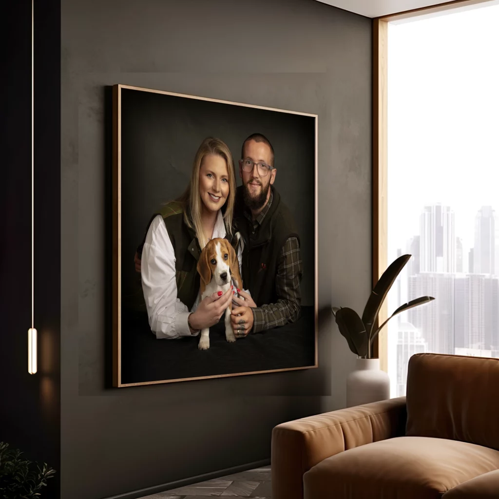 family photoshoot Lutterworth Leicester family with dog portrait