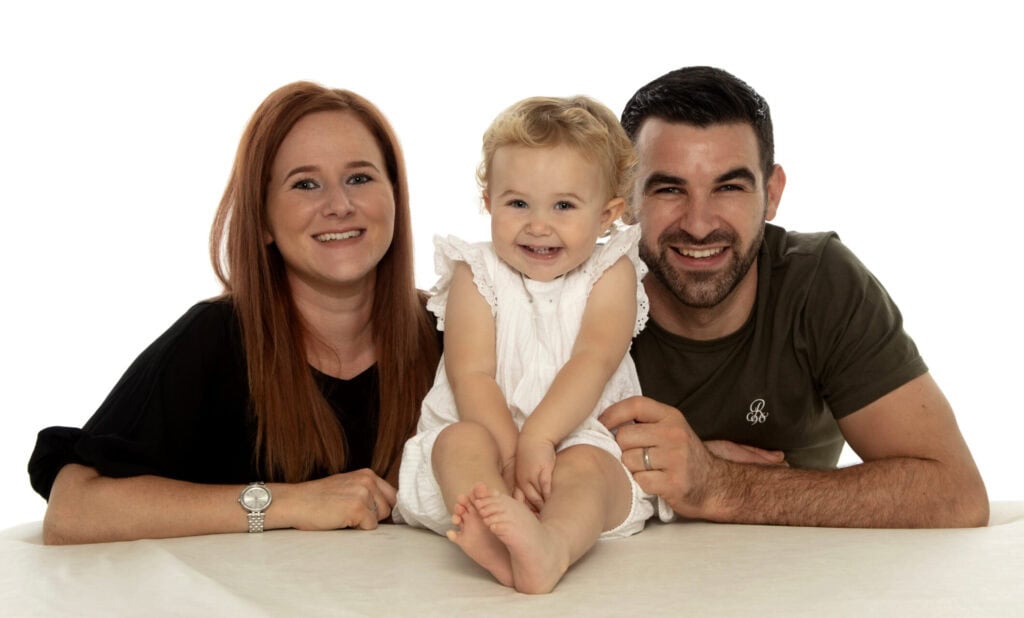 Coventry family enjoying a relaxed studio photography session