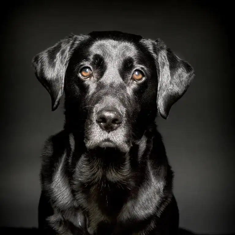 Professional indoor dog photoshoot in Leicester studio with soft lighting