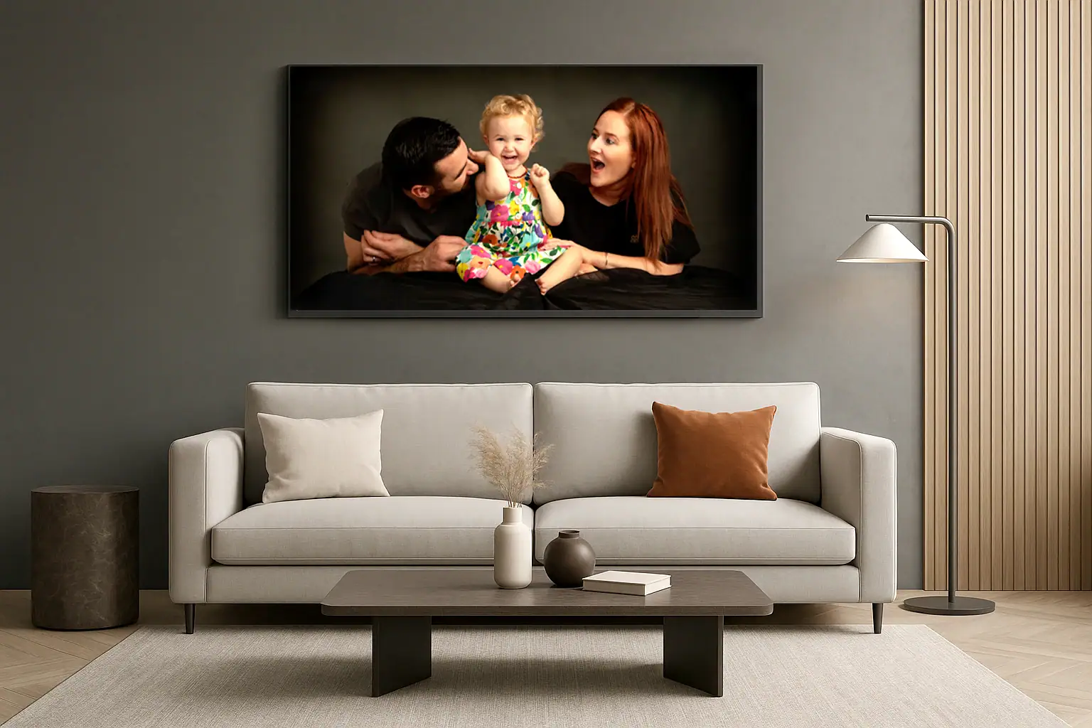 Family photography near Rugby – parents with children in studio