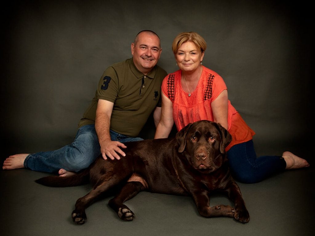 chocolate labrador and owners photography Leicester